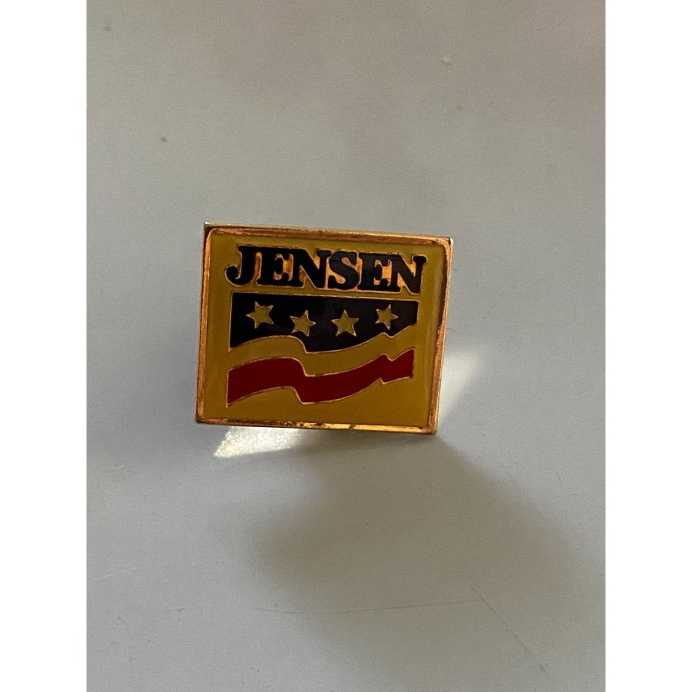 Vintage JENSEN Flag USA US Badge Pin Tie Clip Cars UK?